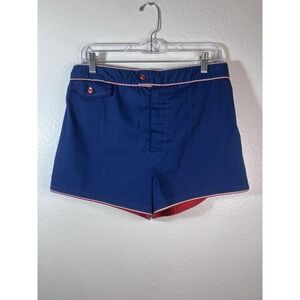 VTG 50S 60S Cal Surf California USA Men's Swim Trunks Navy Red Piping Size Med